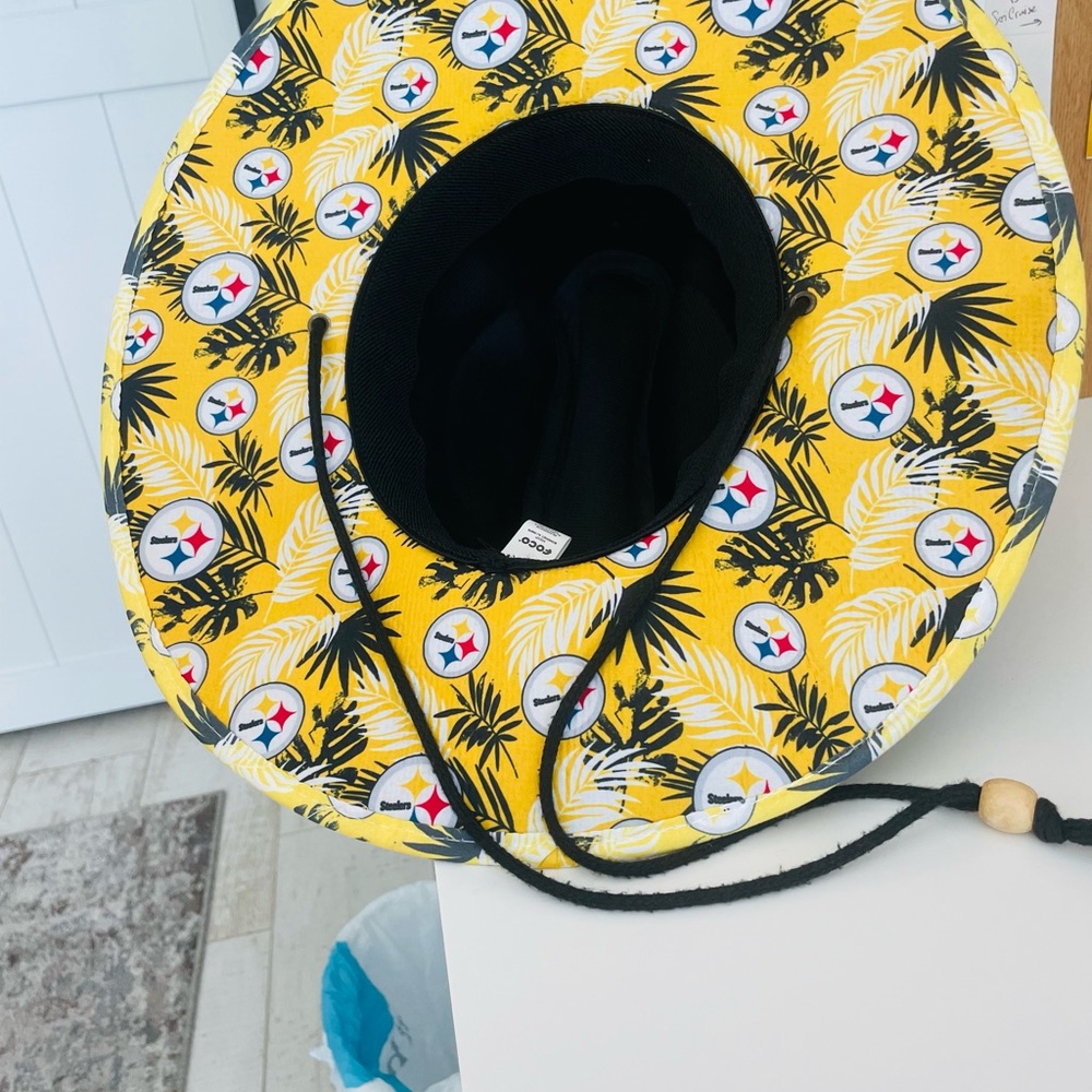 Black and Yellow Steelers Sun Hat - Picture 2 of 2